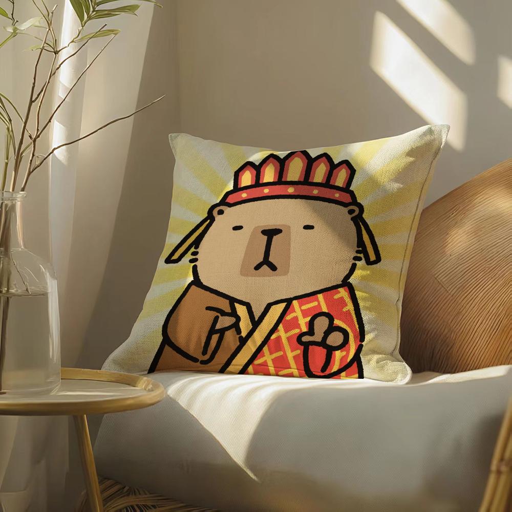 Capybaracartooncute Pillow Case Pillowcase, Double-Sided Printed, Sofa Cushion, Bedroom Headboard