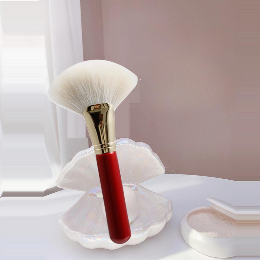 Loose Powder Brush, Side Shadow Brush, Powder Blusher Brush, Portable Wooden Handle, Makeup Brush, Beauty Tool Brush