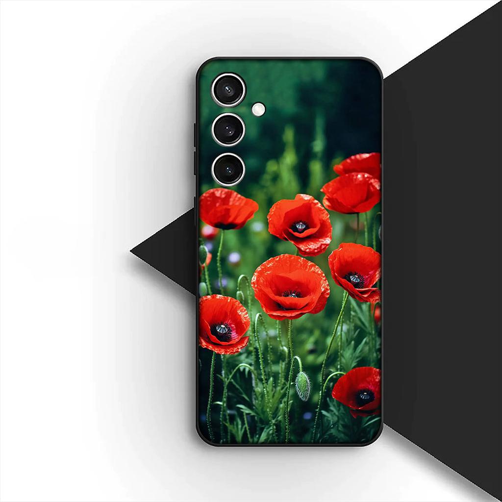 Casing for Motorola Moto G55 G45 G75 G85 G35 Edge 50 30 Fusion 40 NEO Ultra Pro Phone Cover Protective Case Poppy Flower Bloom