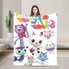 Cartoon Cute Gabby Dollhouse Blanket Cover  Fleece Throw Blankets Summer Air Conditioning Decoration Soft Warm Bedspread