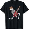 MOST POPULAR! Skeleton Playing Electric Guitar Funny Halloween Tee T-Shirt S-3XL