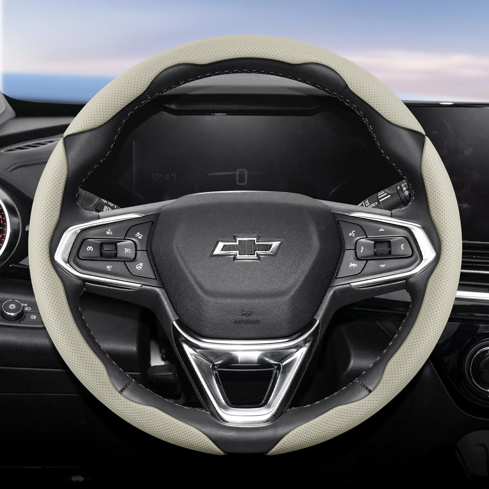 Suitable for Chevrolet Breathable Holes Leather Steering Wheel Cover Segmented Quick Release Design Non-Slip and Durable Cruze Spark Captiva Orland