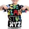 Sommarmode barn T-shirt Tecknad Alfabet Mönster 3D-tryck Casual Lös Utomhus Flicka och Pojke Kortärmad T-shirt Topp Pullover