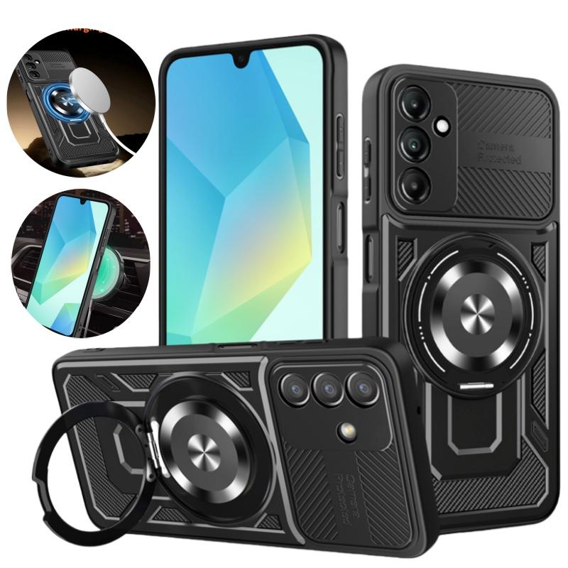 For Samsung Galaxy A16 A26 A36 A56 A06 5G Case Lens Protector Armor Phone Cases For Galaxy A 56 36 26 16 Magnet Ring Cover Funda