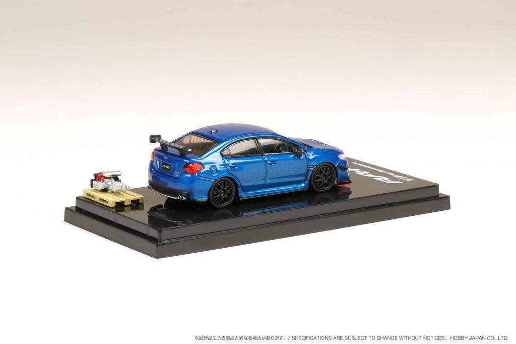 HJ64 Subaru WRX STI with Optional Display WR Blue Finished Product HJ641040BL 1/64 RA-R Equipment/engine Model, Pearl,