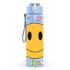 1PC Smiley Face Retro Simple Slogan Art Print 750ml Color Plastic Sports Water Bottle Leakproof Flip Straw Lid Suitable for Sports Office Home Use