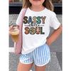 European Sizes Trendy T-Shirt for Kids Featuring a Sassy Graphic, Perfect for Summer Wear for Girls, Made from with a Loose Fit And Short Sleeves