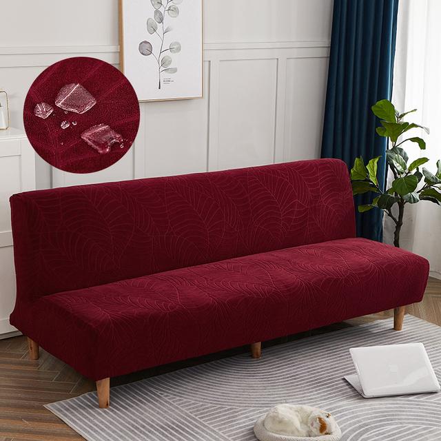 Waterproof Jacquard Sofa Cover Stretch Folding Sofa Bed Cover Without Armrests For Living Room