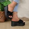 Fashion Summer 2024 Women Solid Wedges Platform Sandals  Women Outdoor Beach Casual Fashion Elegant Comfortable Slippers Slides Women
