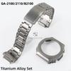 Ultralight Titanium Alloy Case+strap Kit For Casio GA2100 GA2110 DW5600/5610 GA-2100 DW-5600 GA-B2100 Metal Bezel Watch Band