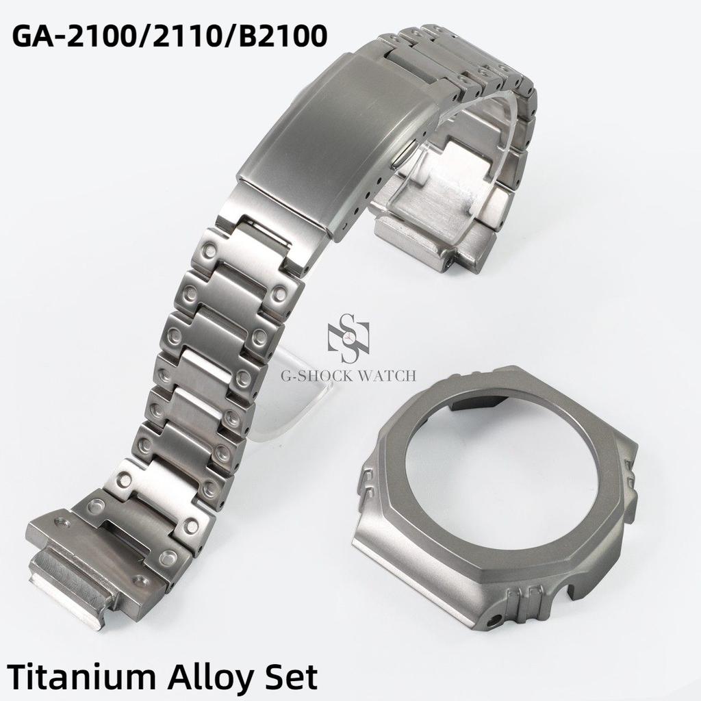 Ultralight Titanium Alloy Case+strap Kit For Casio GA2100 GA2110 DW5600/5610 GA-2100 DW-5600 GA-B2100 Metal Bezel Watch Band