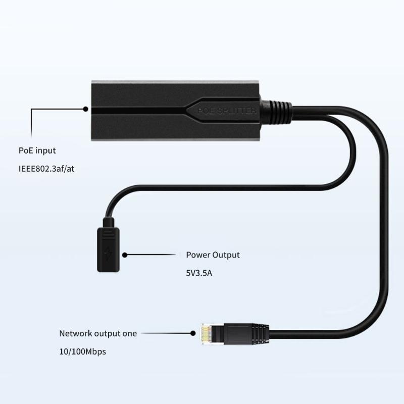 Reliable USB C POE Splitter POE Power Supply Converters with USB C Interfaces,48V to 5V Stable Output Energy Saving