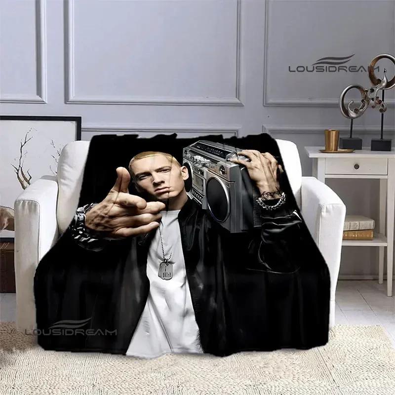 Eminem Hip-Hop-Sänger Druck Decken Warme Decke Flanelldecke Picknickdecke Decken für Betten Geburtstagsgeschenk