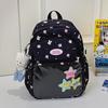 Urban Minimalist Nylon Backpack For School With Letter Rabbit And Butterfly Print Design For Teens And Students