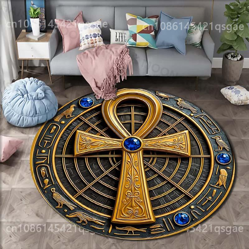 1PC 3D HD J-Jirachi Pattern Round Carpet Living Room Bedroom Sofa Flannel Non-slip Rug Children's Room Chair Creative Mat Gifts