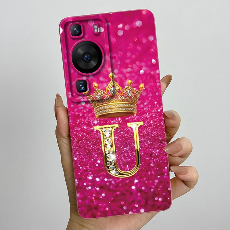 For Huawei P60 / P60 Pro / P60 Art Crown Letter Couple Phone Case HuaweiP60 P60Pro P60Art Soft Silicone TPU Protective Casing