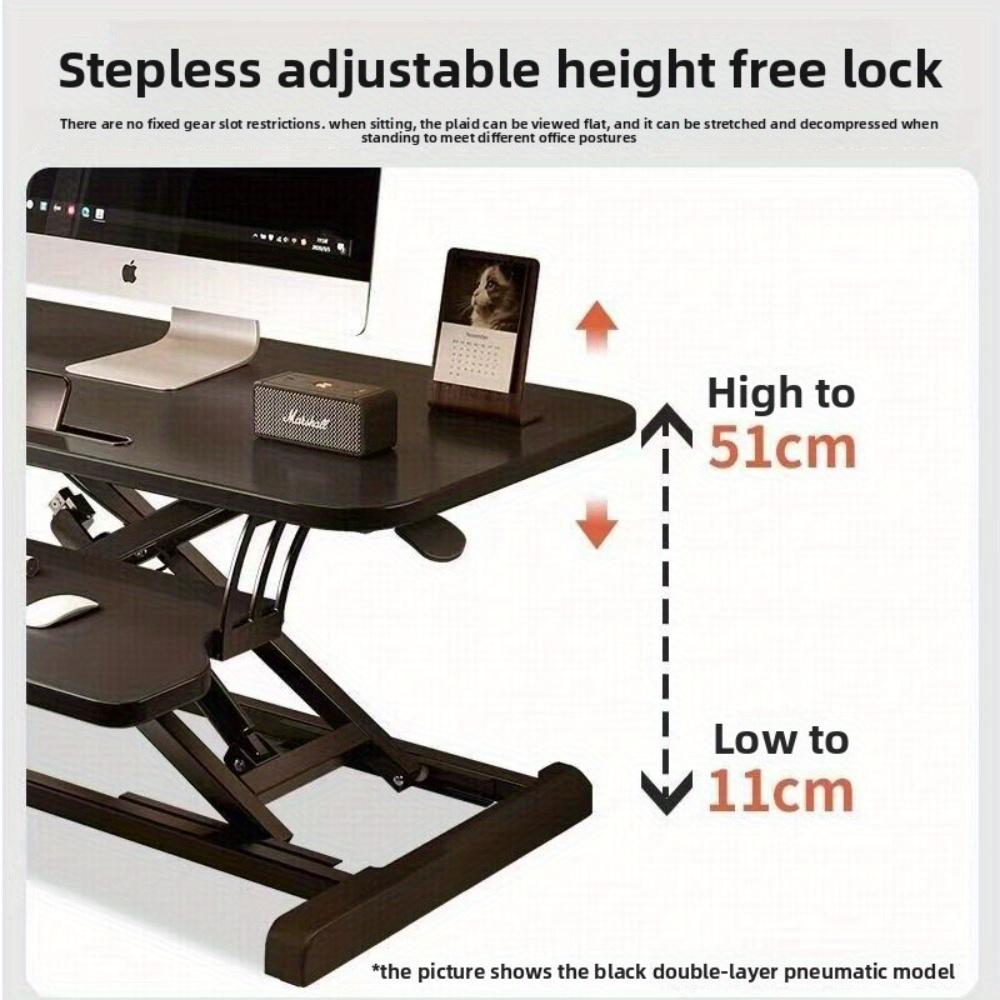 Height and Width Adjustable, Sit-stand Dual-purpose, Double-layer Standing Desk, Standing Desktop Workstation for Laptops