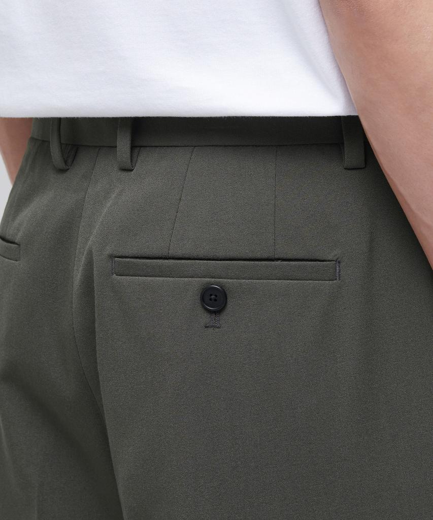 Musinsa Standard Lightweight Loose Tapered Hidden Banding Crop Slacks [Dusty Khaki]
