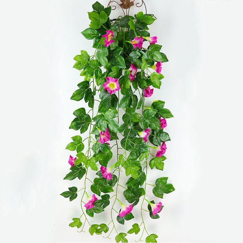 Charming Lifelike Silk Morning Glory Vine Perfect For Year-round Home Wall Decoration