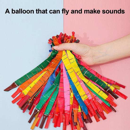 Long Latex Balloons with Pump Flying Screaming Rocket Balloons Colorful Spiral Balloons for Parties Birthdays Events