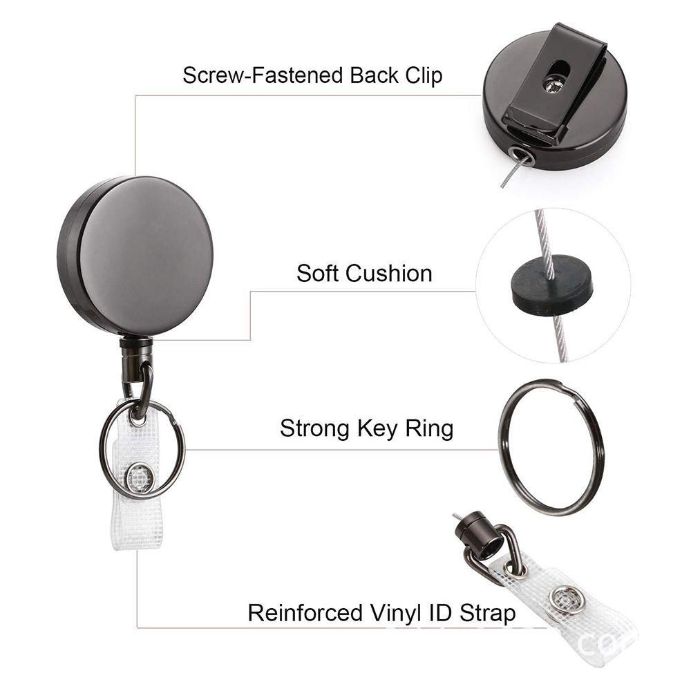 Anti Lost Key Ring Lanyard Clip Retractable Key Chain Badge Reel Clip ID Card Badge Holder