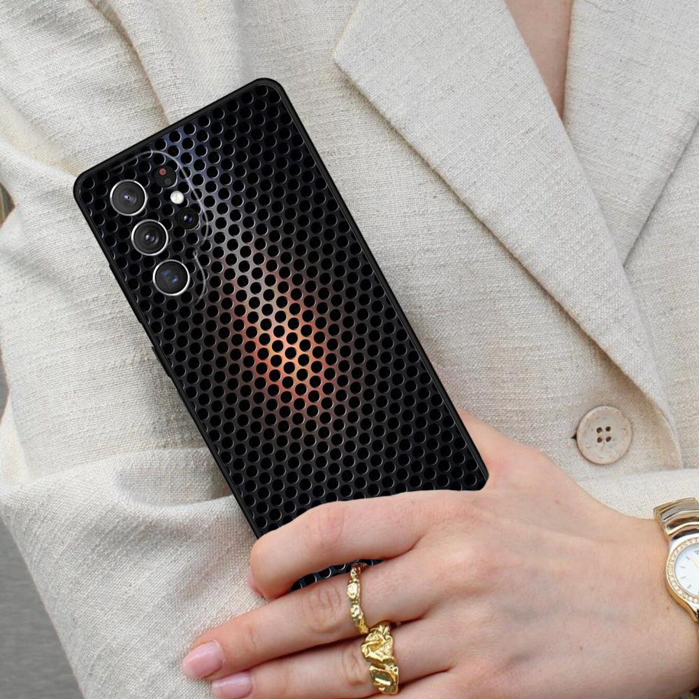 3D Hexagonal Lights Cell Phone Case for Samsung Galaxy S26 Ultra S25 S24 S23 S22 S21 S20 Note10 Cover