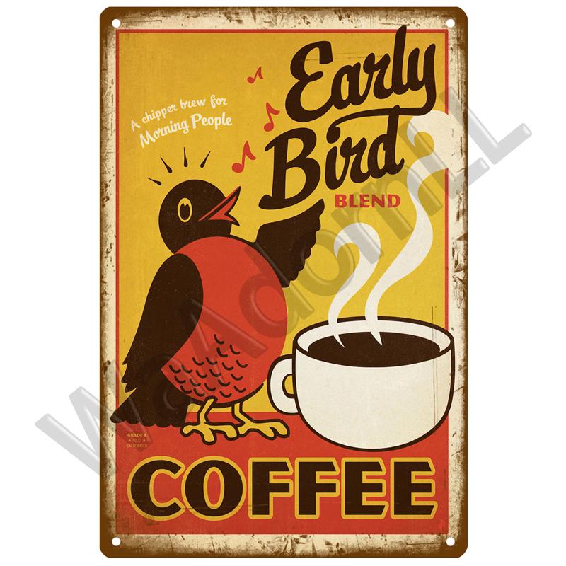Metalen Bord Retro Decor Koffie Vintage Blikken Bord Plaque Metalen Plaat Muurkunst Posters Voor Keuken Bar Café Kamer Retro IJzeren Schilderij