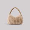 Furry Woven Handbag Women Niche Design Furry Bag Cute Handbag Underarm Bag Plush Bag