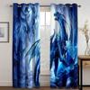 Custom Cheap 3D Print Dinosaur Dragon Design 2 Pieces Free Shipping Thin Curtains for Living Room Bedroom Window Drape Decor