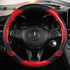 TATACLEA Steering Wheel Suitable for Kei and Standard Comfortable Red Cover, Cars, Multi-Vehicle Interior, O-Shaped, 38cm, Breathable, Non-Slip,