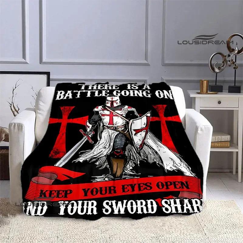 Crusade Cross Templars Knight Apdrukāta sega Flange silta sega gultas oderes Piknika segas Mājas Ceļojumi Dzimšanas dienas Dāvana