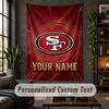 Personalized Wall Tapestry,San Francisco 49ers Custom Text, Soft Fabric Wall Art For Indoor Decoration