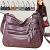 Fashion Lady's Versatile Double-layer Bag Large-capacity Soft Leather One-shoulder Messenger Bag
