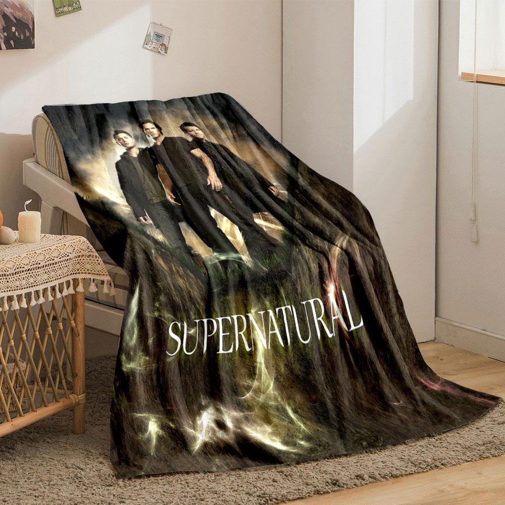 Supernatural Character Blanket Bedroom Blanket for Livingroom Couch Lunch Break Soft Cozy Throw for Friend's Festival Gift