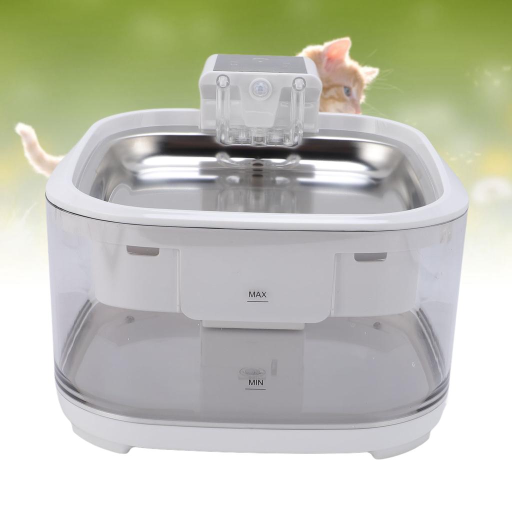 4.5L Pet Fountain Quiet Circulating Filtration Rechargeable Stainless Steel Bowl Automatic Cat Water Fountain for Dogs Cats