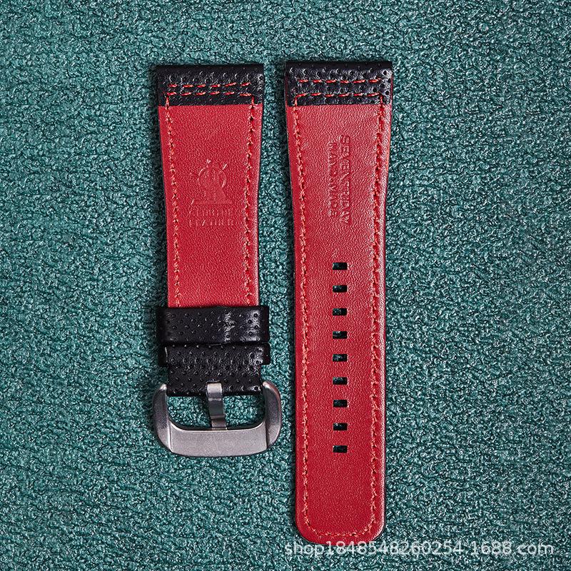 Pinhole Seven Friday Real Cowhide Strap First Layer Calfskin 28Mm/Watch Accessory, Comfortable To Wear