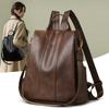 High-End Spring/Summer Women's Soft Leather Double Shoulder Bag - Large Capacity Retro Backpack