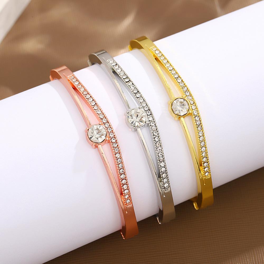 High-end Versatile Open-ended Bracelet High-end Micro-encrusted Zircon Temperament Bracelet