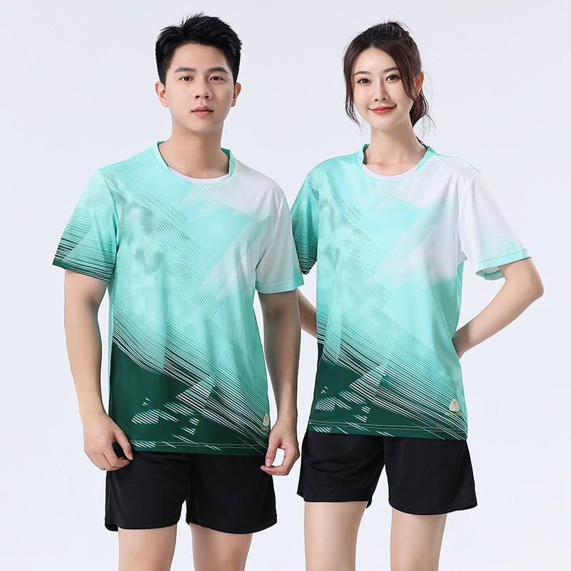 Unisex Quick-Dry Sport Set Running Tennis Volleyball Training Competition Soft Breathable Short Sleeve Athletic Outfit