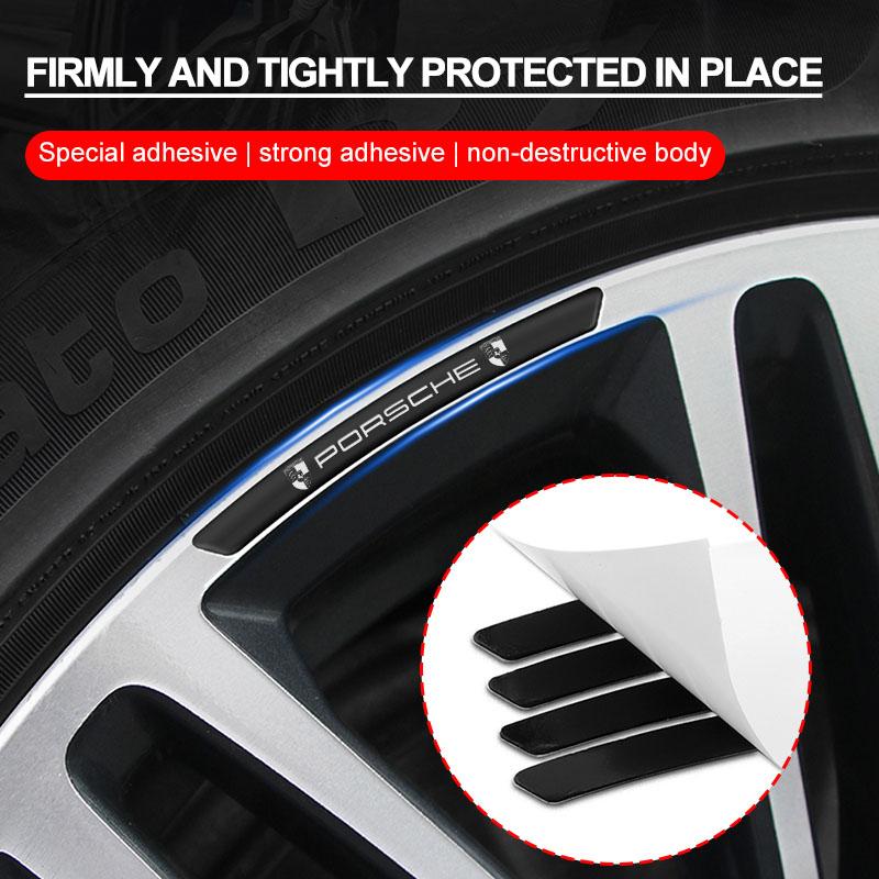 4Pcs Auto Wheel Hub Badge Tire Rim Stickers Accessories For Porsche Boxster Cayenne Panamera Macan Cayman 911 918 996 917 991