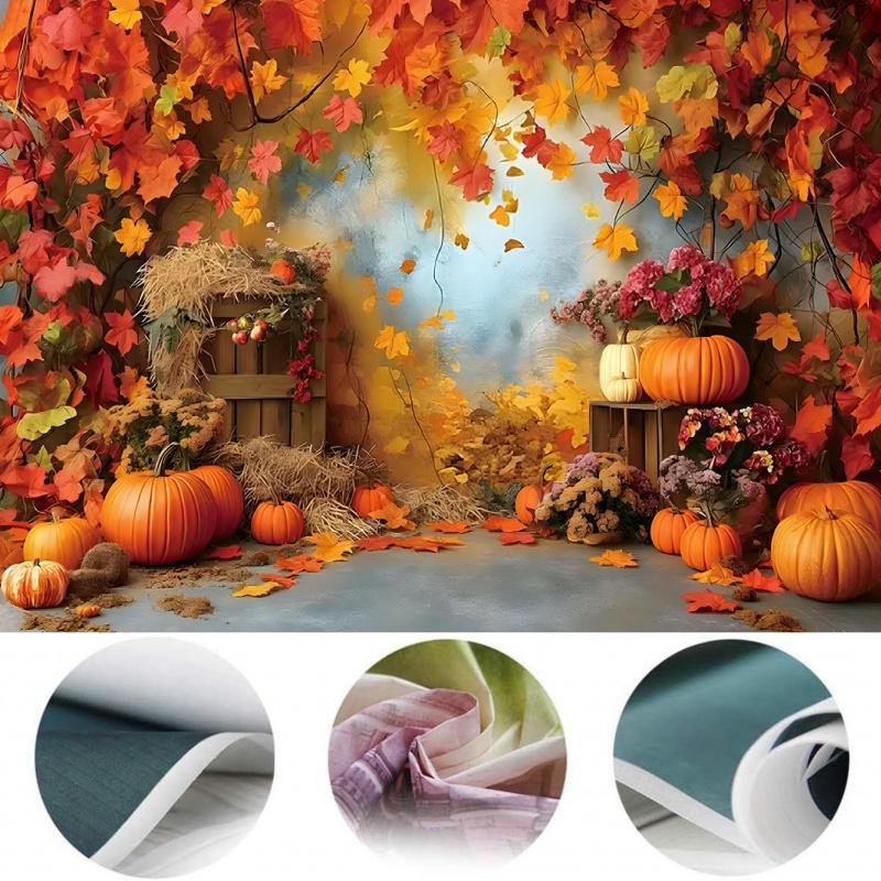 1pc, 2D Flat, Autumn Thanksgiving Harvest Backdrop, Perfect for a Friend's Party, Photo Booth Props, Wsj