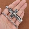 Retro Style Jesus Savior Cross Pendant Chain For Men Women Popular Stainless Steel Lucky Amulet Necklace Religion Prayer Jewelry
