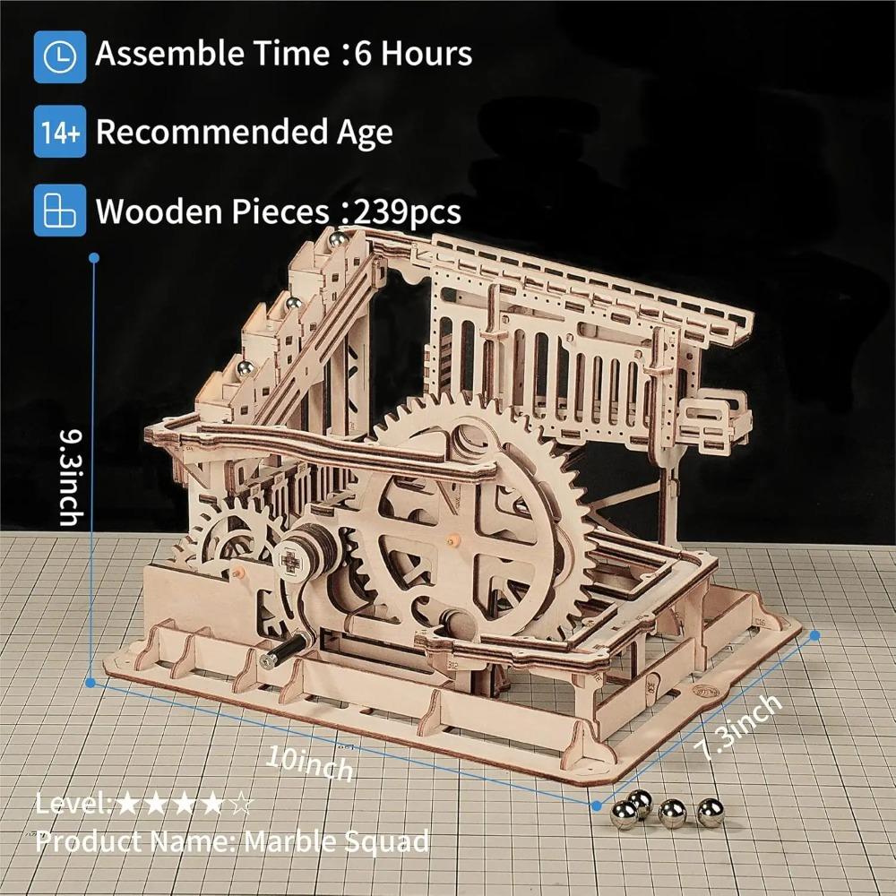 Robotime Rokr Kolejka Kulowa Puzzle 3D Gry Drewniane Zestawy Modeli z Kulami Drewniana Konstrukcja Rękodzieło Zabawki dla Dzieci i Dorosłych