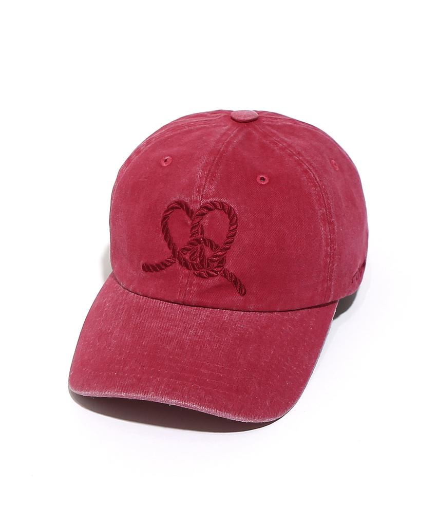 OGARP Heart Knot Embroidery Cap Red