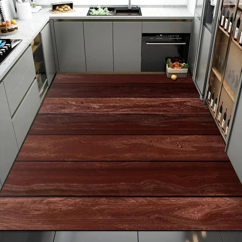 Vintage Onregelmatig Houtnerf Tapijt voor Woonkamer Decor Bank Tafel Grote Vloerkleed Hal Balkon Antislip Vloermat Alfombra