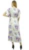Women's Long Maxi Kaftan Drawstring White Floral Getting Ready Gown -