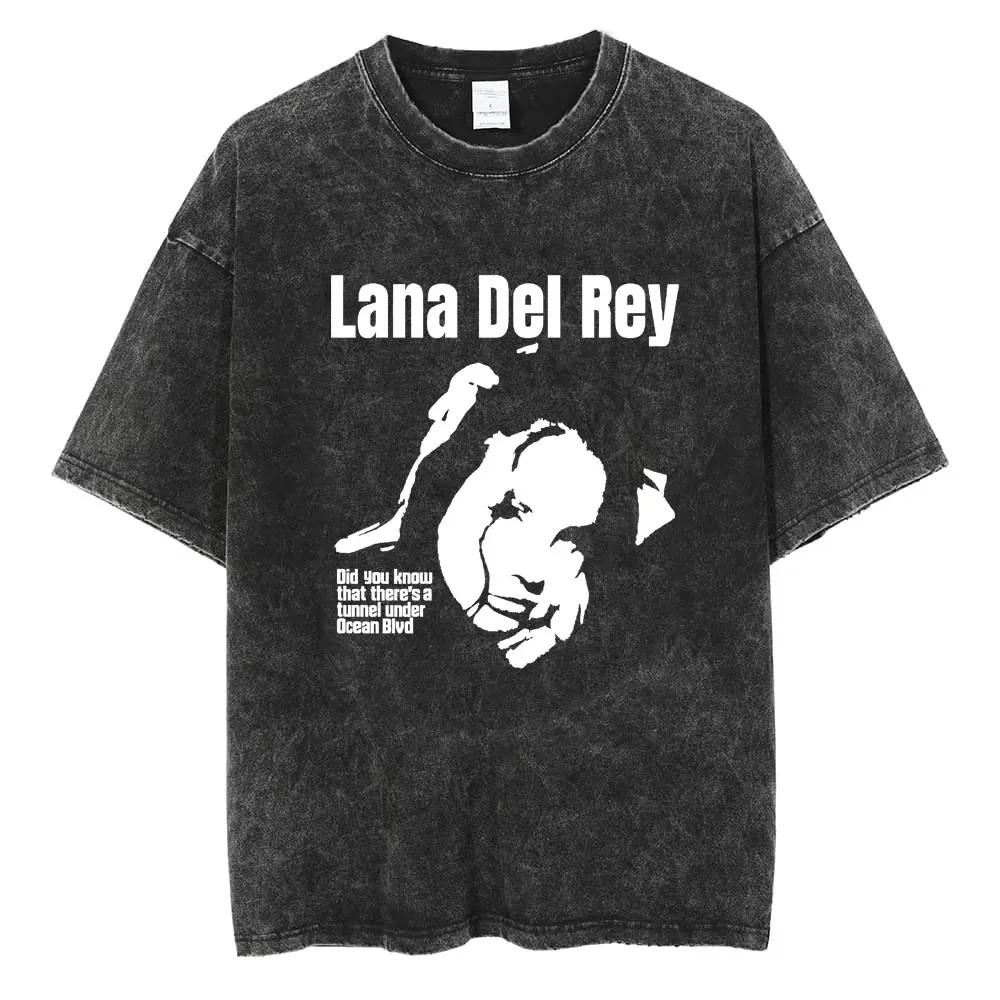 S Singer Lana Del Rey Washed TShirt Harajuku Men Women Retro ShortSleeve Fashion TShirts Oversized Cotton Tees Streetwear