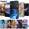 Dark Sea Leather Case For ZTE A54 A34 4G Stand Book Wallet Flip Magnetic Phone Cover Funda ZTE Blade A54 34 Magsafe Romance Etui
