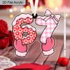 Ich Liebe 67 Acryl Anhänger Rosa Romantische Valentinstag Ornament Geschenk für Paare zum Valentinstag/Jahrestag/Geburtstag, Romantische Party Dekoration
