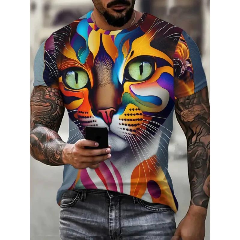 3D Summer Digital Animal Print Fashion Short Sleeved Trend Casual T-shirt